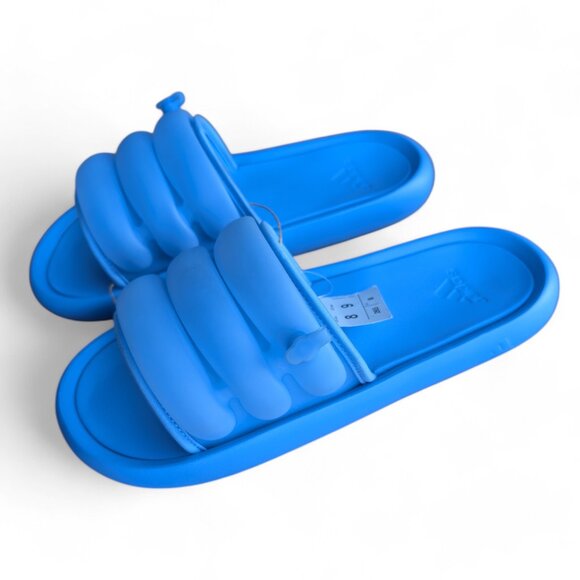 Adidas Adilette Pool Slides Blue Slip On Inflatable Tubing Flip Flops NWT - Picture 3 of 8